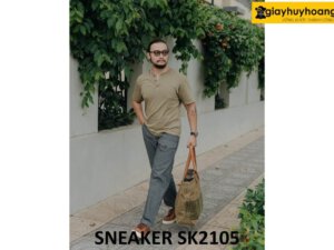 Giày thể thao nam da lộn màu nâu sneaker SK2105 003