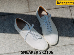 Giày da thể thao trẻ trung màu trắng sneaker SK2106 001