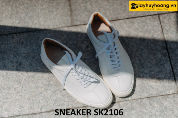 Giày da thể thao trẻ trung màu trắng sneaker SK2106 001