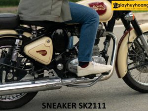 Giày da sneaker nam màu kem cá tính SK2111 004