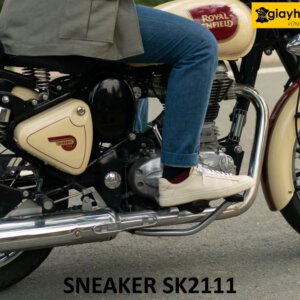 Giày da sneaker nam màu kem cá tính SK2111 004