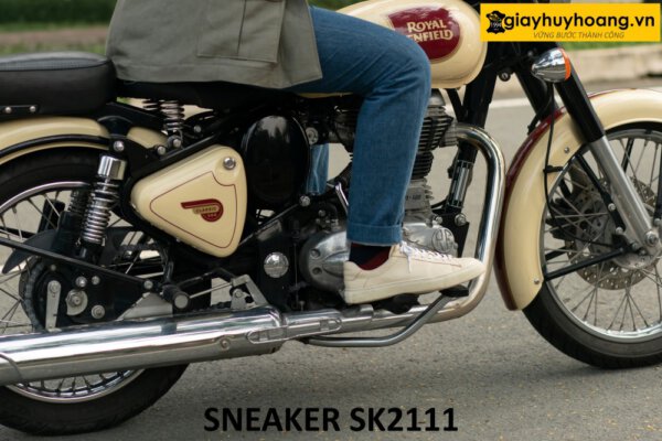 Giày da sneaker nam màu kem cá tính SK2111 004