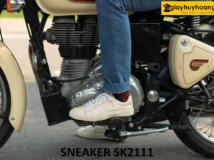 Giày da sneaker nam màu kem cá tính SK2111 002