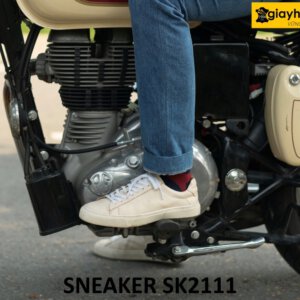 Giày da sneaker nam màu kem cá tính SK2111 002