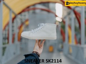 Giày da nam cổ cao buộc dây đế sneaker thể thao SK2114 004