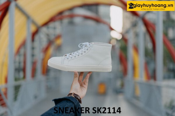 Giày da nam cổ cao buộc dây đế sneaker thể thao SK2114 004