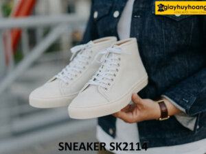 Giày da nam cổ cao buộc dây đế sneaker thể thao SK2114 001