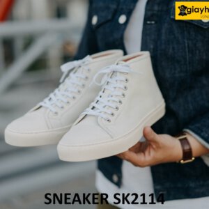 Giày da nam cổ cao buộc dây đế sneaker thể thao SK2114 001