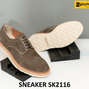 Giày da derby da lộn đế bằng màu trắng SK2116 004