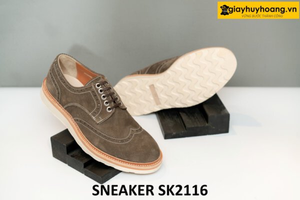 Giày da derby da lộn đế bằng màu trắng SK2116 004
