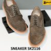 Giày da derby da lộn đế bằng màu trắng SK2116 001