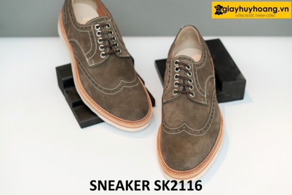 Giày da derby da lộn đế bằng màu trắng SK2116 001