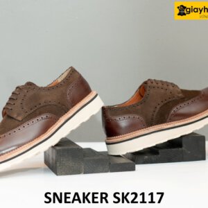 Giày tây derby phối da lộn màu nâu wingtips SK2117 004