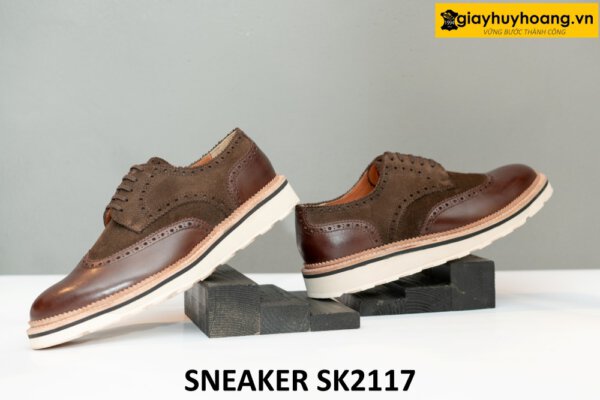 Giày tây derby phối da lộn màu nâu wingtips SK2117 004
