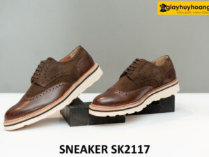 Giày tây derby phối da lộn màu nâu wingtips SK2117 003
