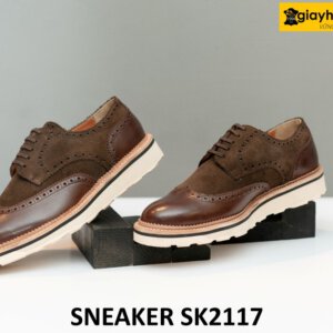 Giày tây derby phối da lộn màu nâu wingtips SK2117 003