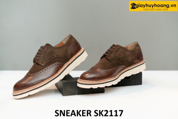 Giày tây derby phối da lộn màu nâu wingtips SK2117 003