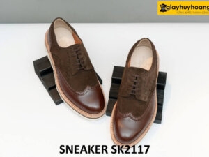 Giày tây derby phối da lộn màu nâu wingtips SK2117 001