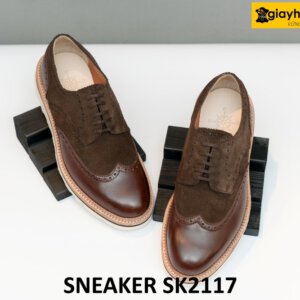 Giày tây derby phối da lộn màu nâu wingtips SK2117 001
