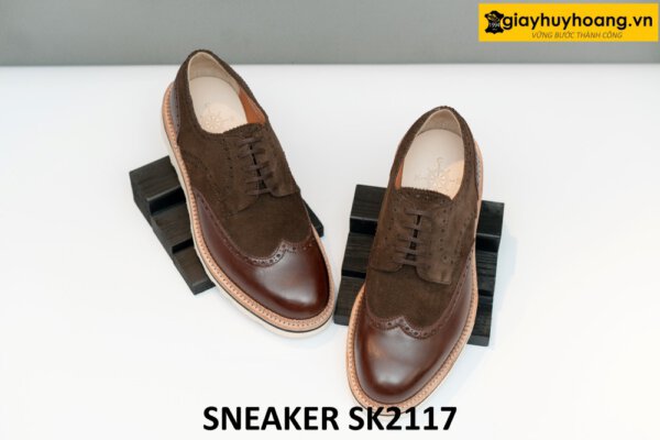 Giày tây derby phối da lộn màu nâu wingtips SK2117 001