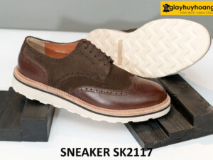 Giày tây derby phối da lộn màu nâu wingtips SK2117 002