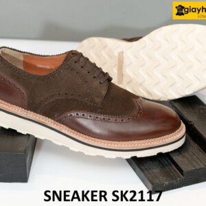 Giày tây derby phối da lộn màu nâu wingtips SK2117 002
