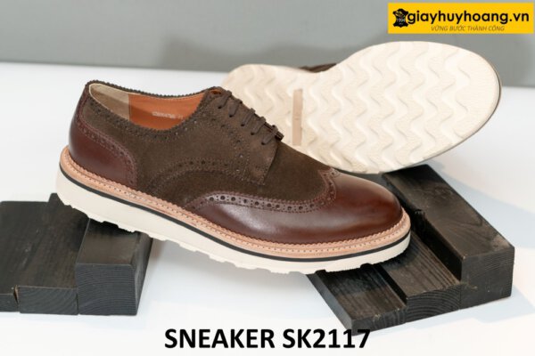 Giày tây derby phối da lộn màu nâu wingtips SK2117 002