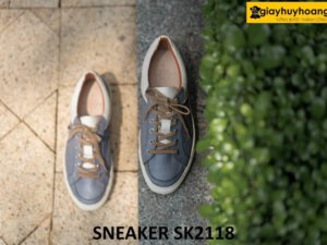 Giày da nam thời trang phối da vân cá sấu sneaker SK2118 004