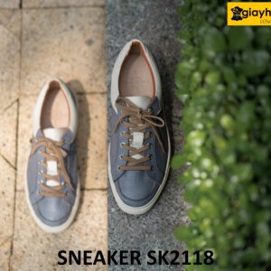 Giày da nam thời trang phối da vân cá sấu sneaker SK2118 004