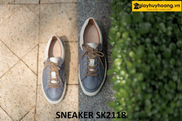 Giày da nam thời trang phối da vân cá sấu sneaker SK2118 004