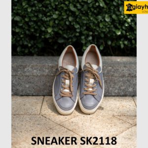 Giày da nam thời trang phối da vân cá sấu sneaker SK2118 001