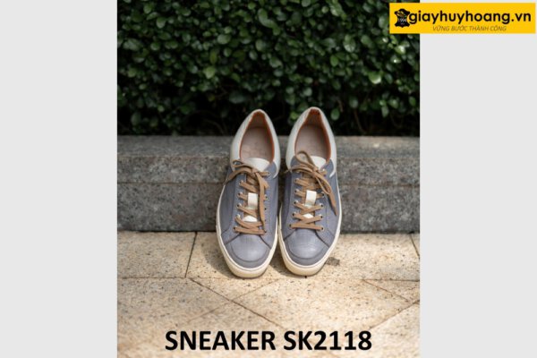 Giày da nam thời trang phối da vân cá sấu sneaker SK2118 001