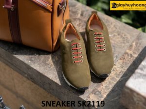 Giày chạy bộ da lộn nam thủ công cao cấp sneaker SK2119 001