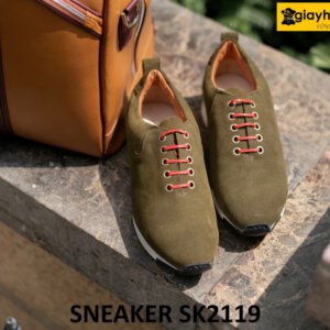 Giày chạy bộ da lộn nam thủ công cao cấp sneaker SK2119 001
