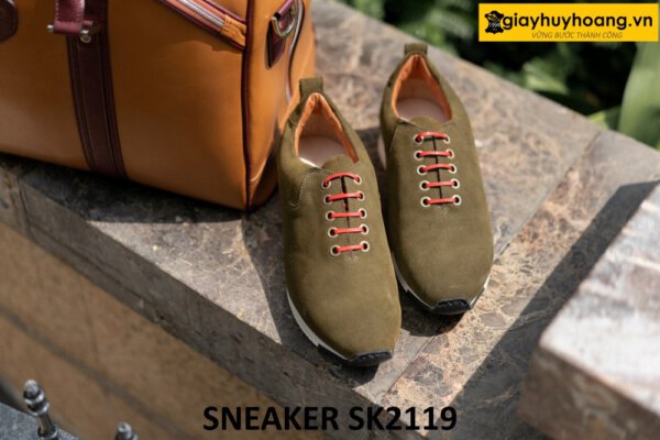 Giày chạy bộ da lộn nam thủ công cao cấp sneaker SK2119 001