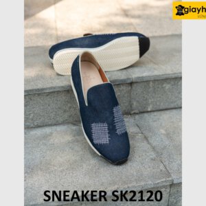 Giày lười không dây nam phối vải jean rách sneaker SK2120 002