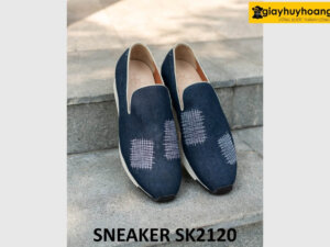 Giày lười không dây nam phối vải jean rách sneaker SK2120 001