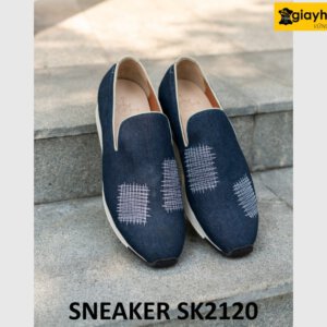 Giày lười không dây nam phối vải jean rách sneaker SK2120 001