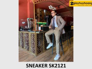 Giày da nam sneaker phối với quần jeans SK2121 005
