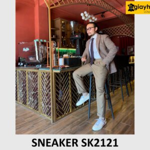 Giày da nam sneaker phối với quần jeans SK2121 005