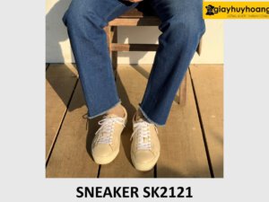 Giày da nam sneaker phối với quần jeans SK2121 001