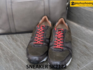 Giày da chạy bộ nam phối da lộn màu xám SK2122 001