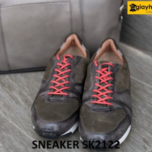 Giày da chạy bộ nam phối da lộn màu xám SK2122 001