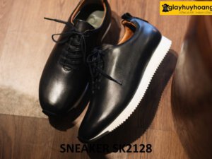Giày da chạy bộ nam màu đen cao cấp sneaker SK2128 001