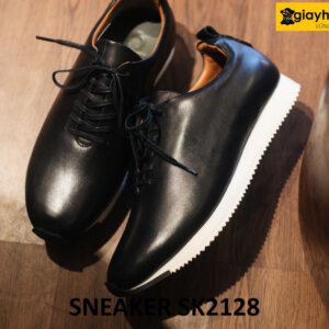 Giày da chạy bộ nam màu đen cao cấp sneaker SK2128 001
