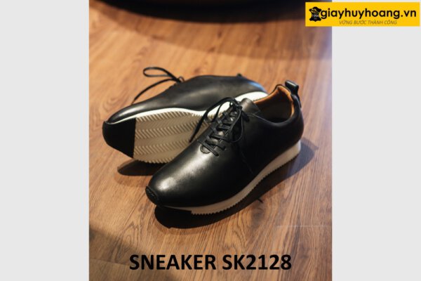 Giày da chạy bộ nam màu đen cao cấp sneaker SK2128 0013