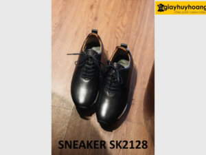 Giày da chạy bộ nam màu đen cao cấp sneaker SK2128 002