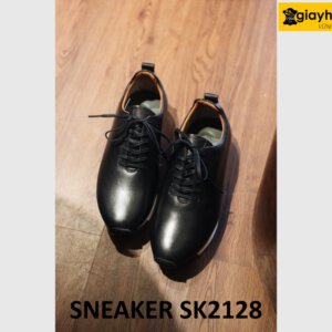 Giày da chạy bộ nam màu đen cao cấp sneaker SK2128 002