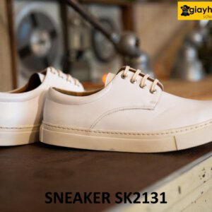 Giày da màu trắng nam thời trang sneaker SK2131 004