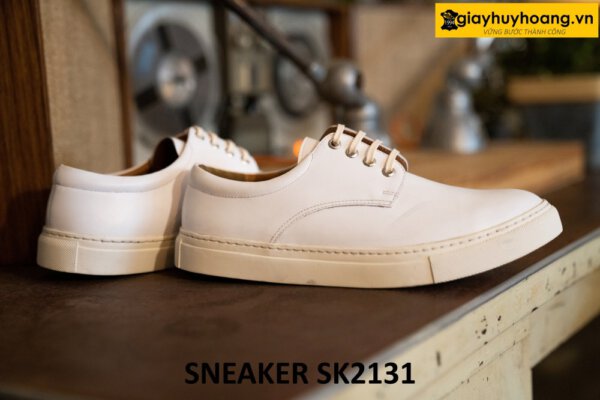 Giày da màu trắng nam thời trang sneaker SK2131 004